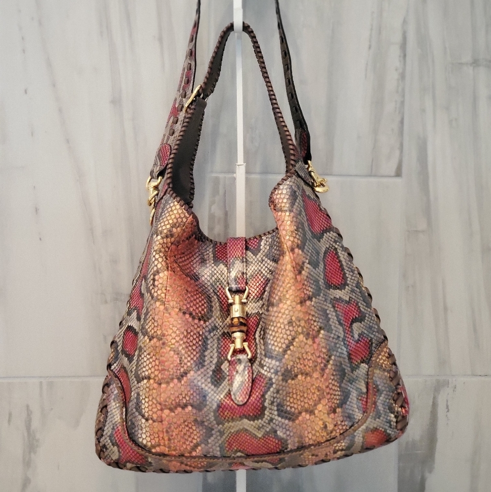 SOLD ! Stunning Gucci Python Jackie Style Hobo